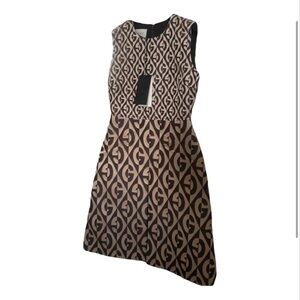 Gucci Asymmetrical Black and Brown Dress